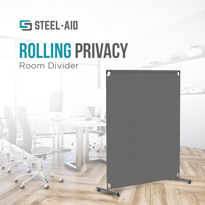Steel-AID 50-inch Rolling Privacy Room Divider - Image 2