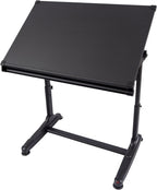 Stand Up Desk Store Adjustable Height and Angle Drafting Table Drawing Desk with Large Surface (Black Frame/Black Top, 40" W X 26" D)