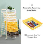 Giantex 10 Drawer Rolling Storage Cart Scrapbook Paper Office School Organizer - Image 5