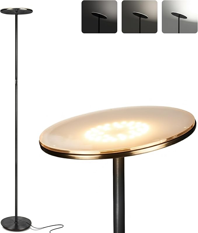 Brightech Sky LED Floor lamp, Torchiere Super Bright Floor Lamp by Brightech