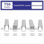 HW HAMWOO 20 Guage Galvanized T/50 Staples, 5 Sizes Assorted Size Project Pack - Image 2
