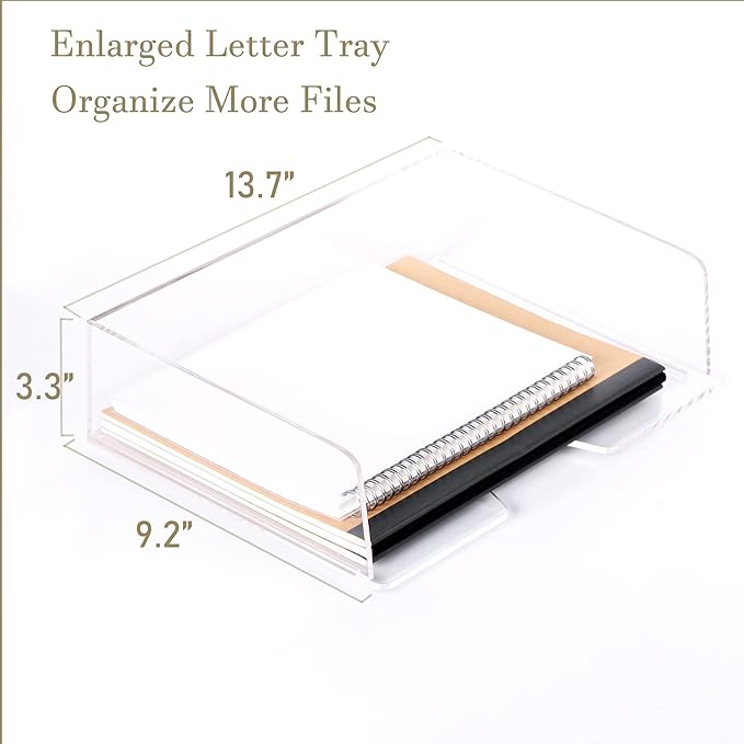 HeZone Acrylic Paper Tray Desk Organizers and Office Suplies Document Storage - Image 7