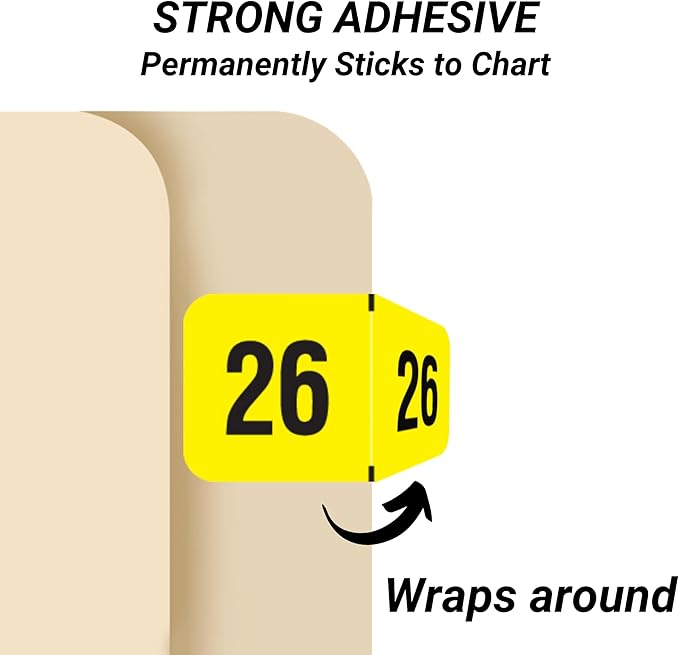 2026 Year Labels, Doctor Stuff 2026 Chart Stickers, Fluorescent Yellow Color - Image 2