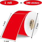 3×5 Inch Red Removable Thermal Labels, Waterproof Thermal Label, 240 Sheets per - Image 3