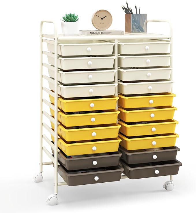 Happygrill 20-Drawer Organizer Cart Tools, Mobile Utility Storage Cart by HAPPYGRILL