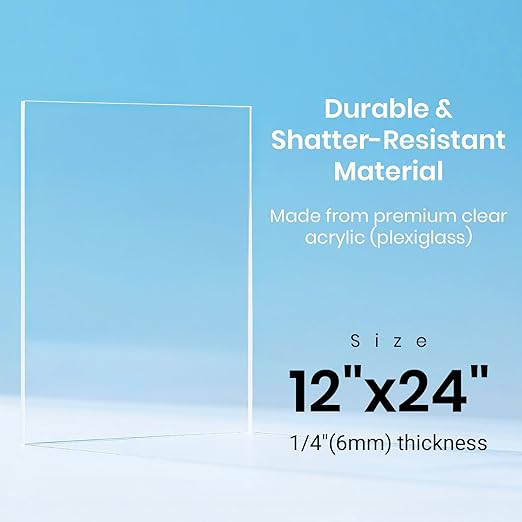 CALPALMY 12x24 Inch Clear Acrylic Sheet - Image 2