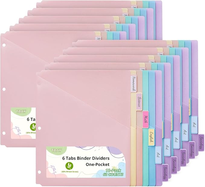 Bundle 10 Packs 6-Tab Letter Size Dividers by Unknown