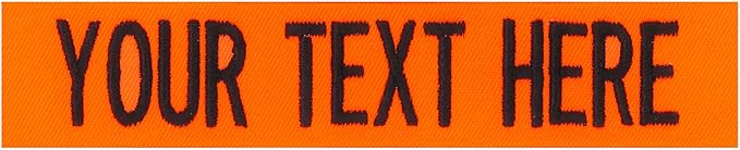 Custom Uniform Name Tapes Solid Colors. Neon Orange Fabric, 4 Inch Sew on by NORTHERNSAFARI