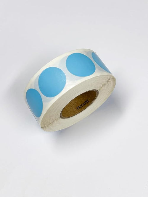 1 Inch Round Color Coding Labels, 1000 Dots Per Roll Sky Blue Color Coded Dot - Image 2