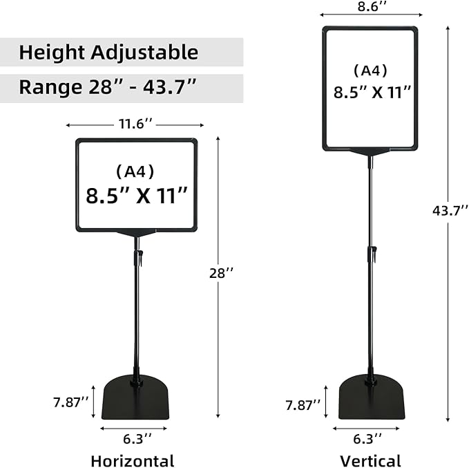 ONCEMORE Sign Holder, 8.5 x 11 Inch Sign Stand - Image 4