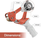 TAPEWELL Heavy Duty Metal Frame Orange Packing Tape Dispenser 3 Inch Core - Image 2