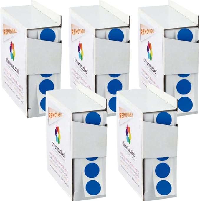 ChromaLabel 1/2 Inch Circle Sticker Labels, Removable Sticky Dots by ChromaLabel