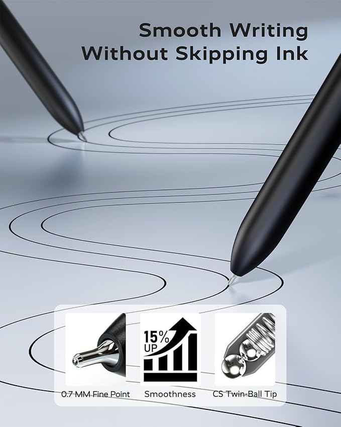 STAGEEK Black Gel Pens, Quick Dry Black Ink Pens - Image 5