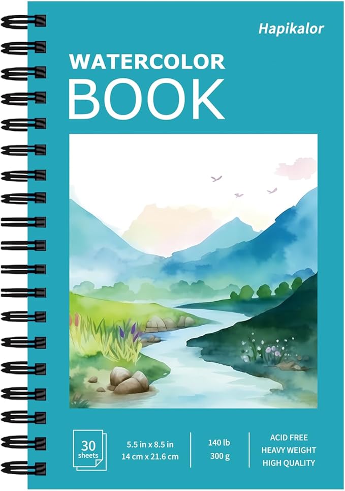 Hapikalor 5.5"x8.5"Watercolor Small Sketchbook by Hapikalor