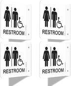 Faittoo Restroom Sign, Bathroom Signs, 4 Pack 6 x 6 Inches Acrylic Sign by Faittoo