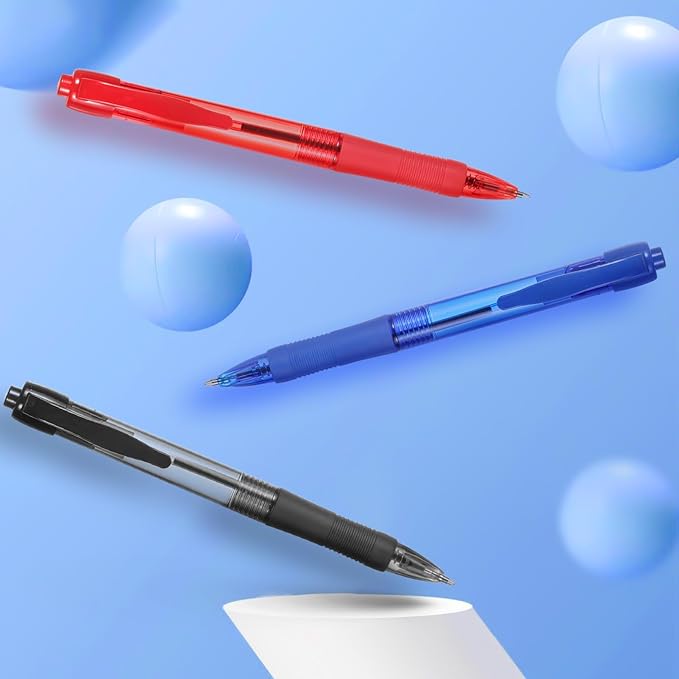 deegtran Pens Bulk, 50 Pack No Bleed Blue Ink Click Pens - Image 6