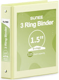 SUNEE 3 Ring Binder 1.5 Inch 1 Pack, Light Yellow by SUNEE