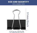 72 Pcs Extra Large Binder Clips 2 Inch Paper Clip Large Binding Clip, Jumbo - Image 7