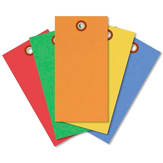 SmartSign 4.75 x 2.375 inch Multi Colored Blank Tyvek Shipping Tags by SmartSign