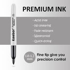 Keebor Black Permanent Markers Bulk of 100 Pack, Fine Point Permanent Marker Set - Image 3