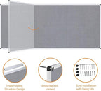 VIZ-PRO Large Fabric Bulletin Board/Foldable Notice Board Felt Gray, 96 X 48 - Image 4