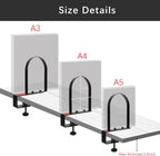 WOMACO Book Ends for Heavy Books, Heavy Duty Bookend for Shelves, Super Steady Clamp-On Non-Skid Metal Book Shelves Holders Stoppers for CDs, Vinyl Records (Black, 6 Pairs)