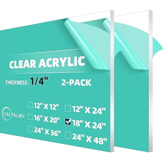CALPALMY 1/4" Thick Clear Acrylic Sheets by CalPalmy