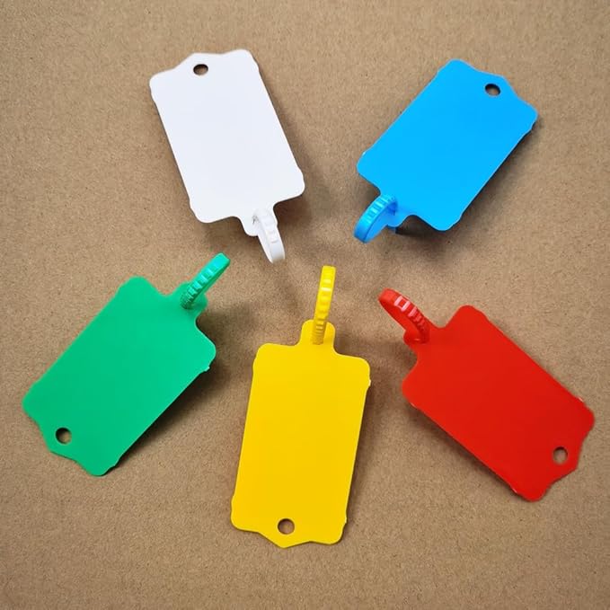 100pcs Reusable Blank Plastic Tags Ties Key Tags 1.45"*2.48" Serrated Tension - Image 7