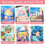 art supplies, 269 piece deluxe art set crafts showing dimensions