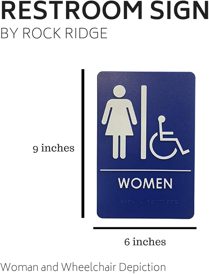 USA Made - Men's and Women's Restroom Signs ADA-Compliant Bathroom Door Signs - Image 4