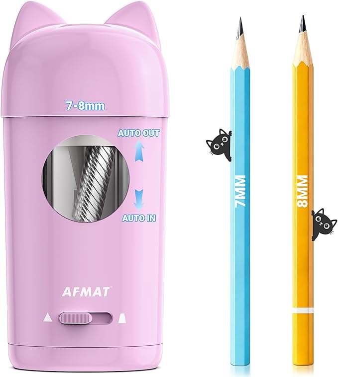 AFMAT Electric Pencil Sharpener, Automatic Pencil Sharpener, Auto in & Out by AFMAT