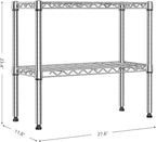 MZG 220 lbs 2 Tier Storage Rack Metal Wire Shelving Unit, Storage Standing - Image 3