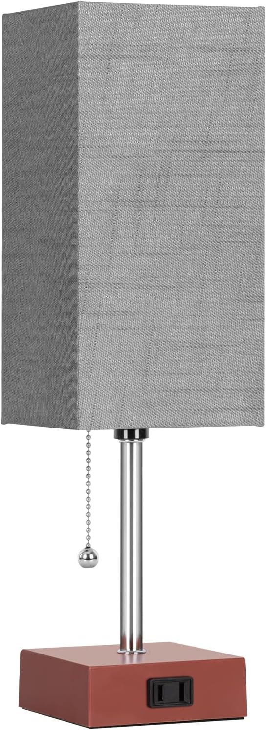 PLMMY Bedside Table Lamp for Bedroom Nightstand, 3 Color Pull Chain Nightstan...