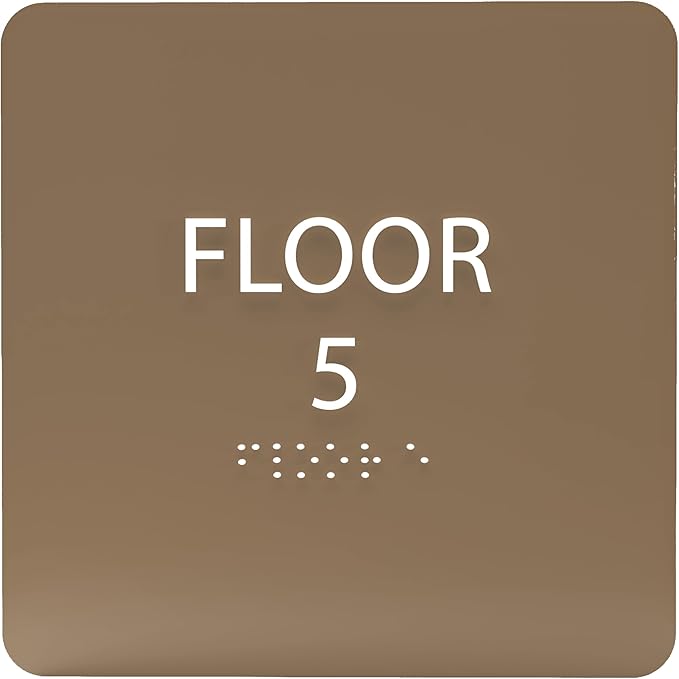 Modern Olive ADA Floor 5 Sign by ADACentralSigns