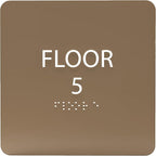 Modern Olive ADA Floor 5 Sign by ADACentralSigns