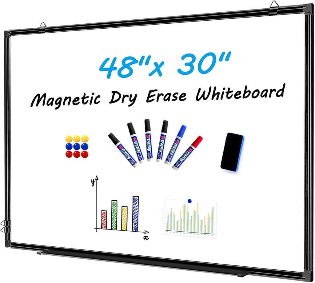 H-Qprobd 48"x30" Magnetic White Board Dry Erase Wall Mount Whiteboard