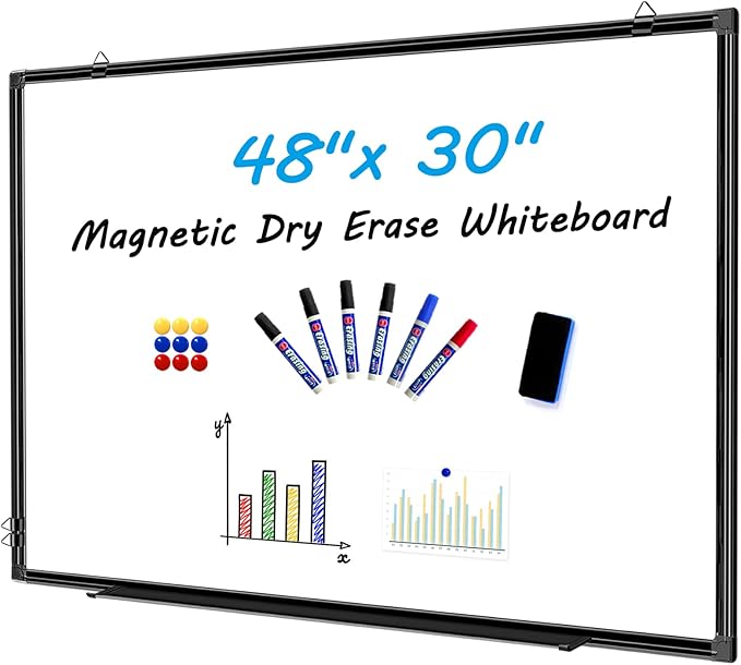 H-Qprobd 48"x30" Magnetic White Board Dry Erase Wall Mount Whiteboard by H-Qprobd