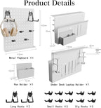 Henitol Clamp-on Desk Pegboard, Desk Side Storage, Steel Privacy Panel - Image 4