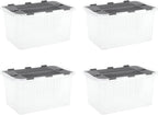 Superio Storage Bins with Lids, Stackable Totes, BPA Free, Odor Free, Organizer by Superio