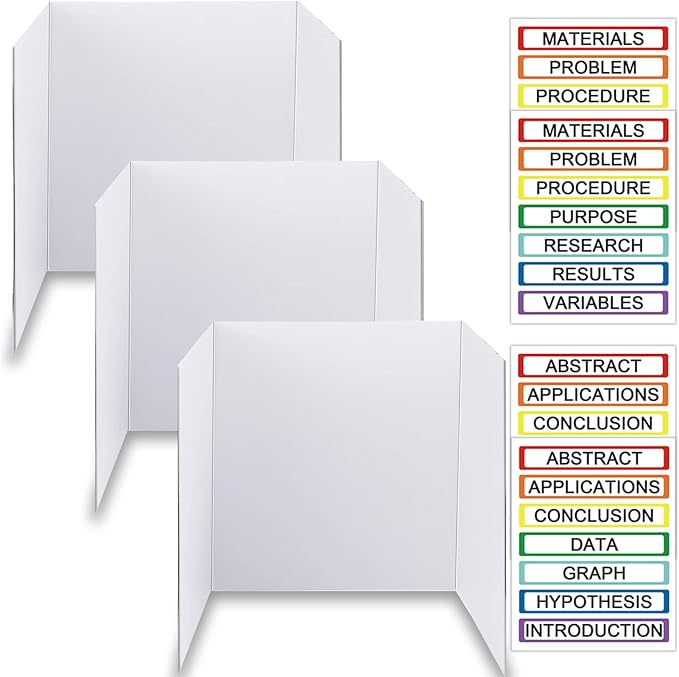 Trifold Display Boards with Colorful Self-Adhesive Sheets – 24 x 16 Inch by LonlyEagle