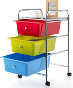 Giantex Rolling Cart with Drawers, Craft Organizer with Wheels, 3 Drawer - Image 9