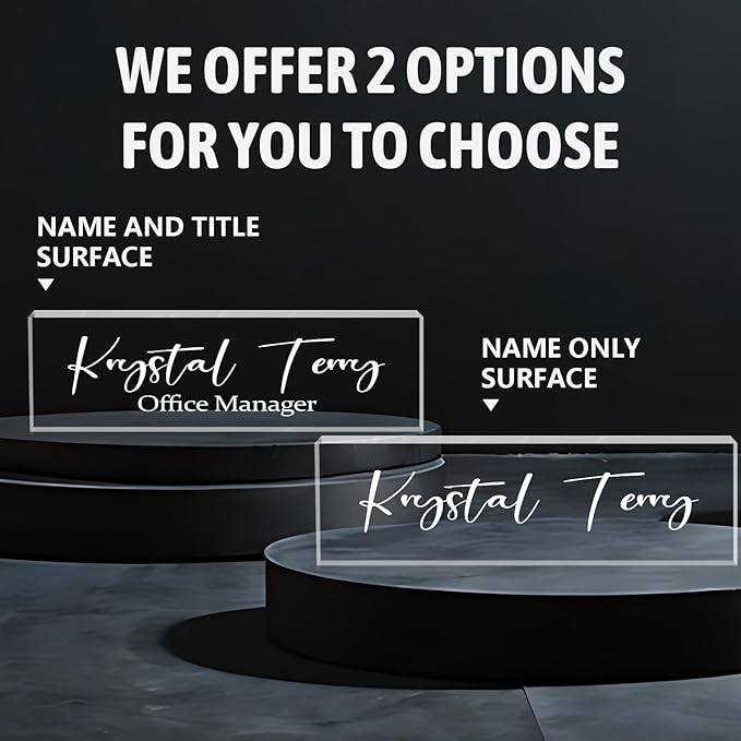 Personalized Name Plate for Desks, Custom Desk Name Plates, Acrylic Name Plate - Image 2