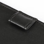 WELLYUK 4.7" X 7.5" PU Leather Clipboard, A6 File Clip Document Organizer Writing Pad Office Business Card Holder, Magnetic Conference Pad with Pen Holder, Black