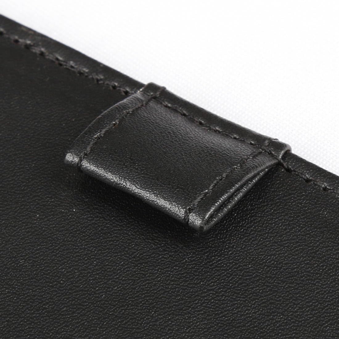 WELLYUK 4.7" X 7.5" PU Leather Clipboard, A6 File Clip Document Organizer Writing Pad Office Business Card Holder, Magnetic Conference Pad with Pen Holder, Black