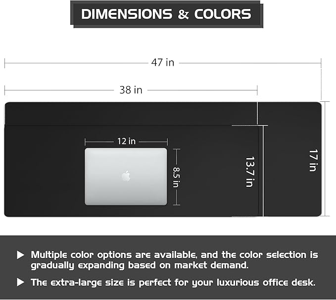 Aothia Leather Desk Pad Protector, Office Mat, Large Mouse Pad, Laptop Desk Pad - Image 3