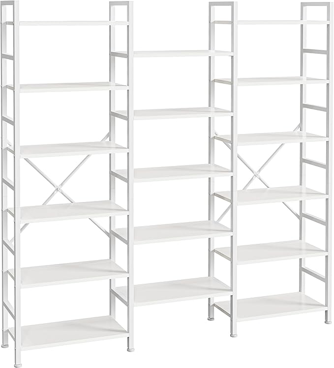 SUPERJARE Triple 6 Tier Bookshelf, Bookcase by SUPERJARE