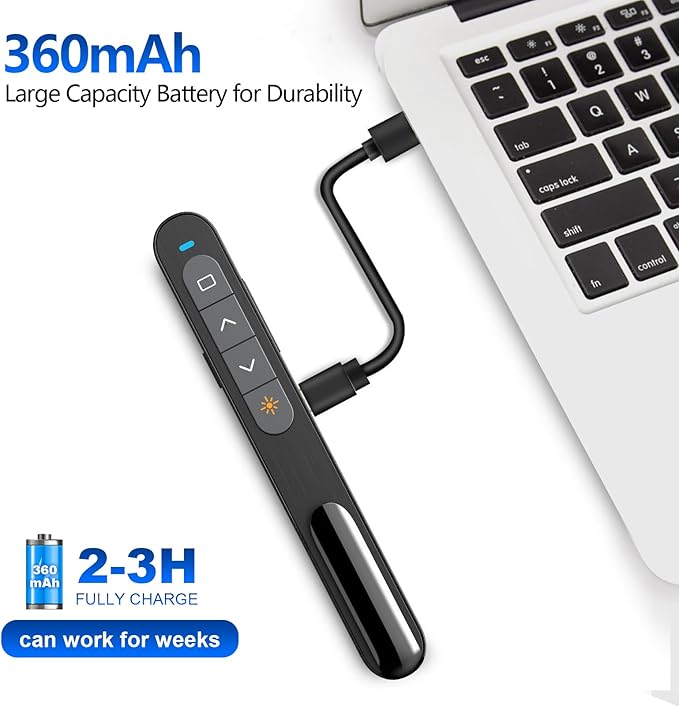 Norwii N76 Rechargeable Presentation clicker, Long Range Presentation Remote - Image 3