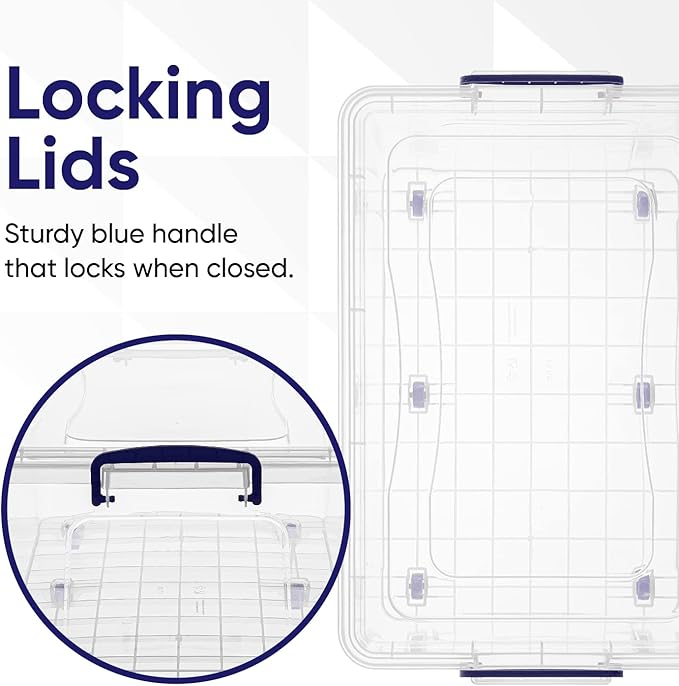 Superio Storage Bins with Lids, Stackable Totes, BPA Free, Odor Free, Organizer - Image 6