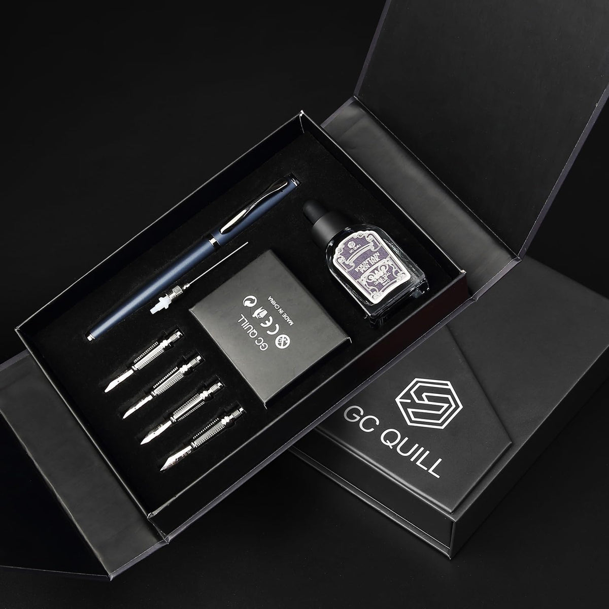 Calligraphy Fountain Pen Set - Includes 5 Nibs, Ink Bottle, Ink Refill Conver...