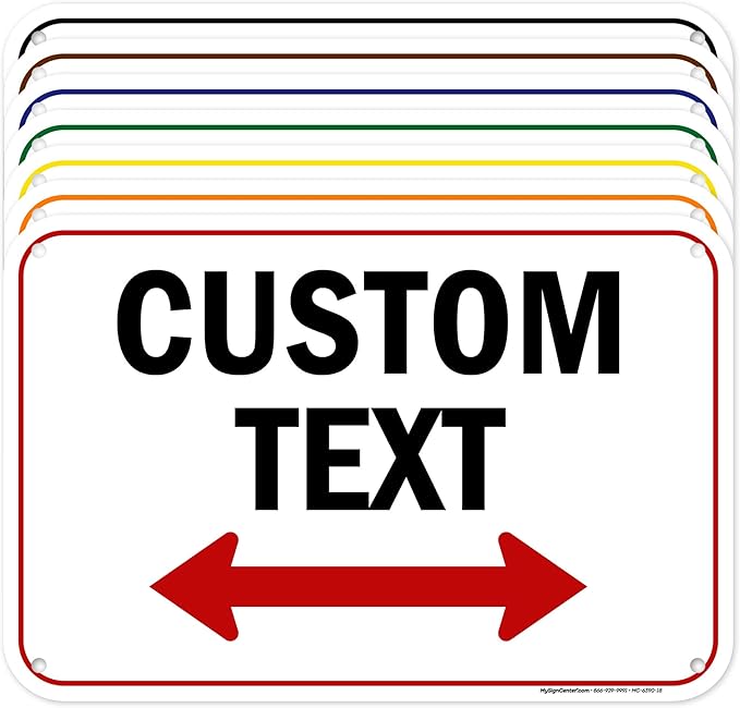 Custom Arrow, Custom Directional Sign, Two Way Arrow, 12x18 Inches, 55 mil by MySignCenter